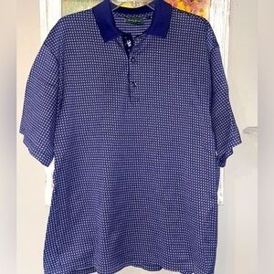 BOBBY JONES GOLF POLO SHIRT Sz Large Purple Print Cotton GREAT
